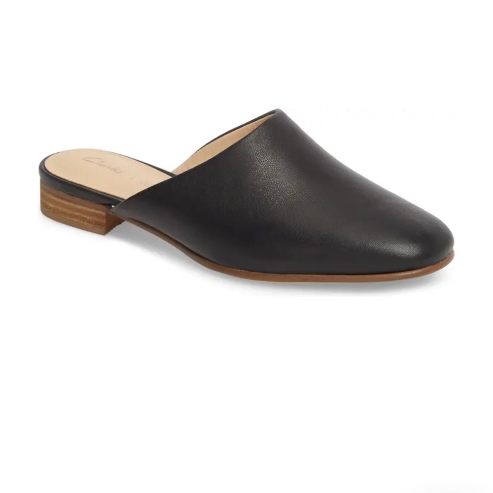 EUC Clarks Pure Mule Black - Sz 7